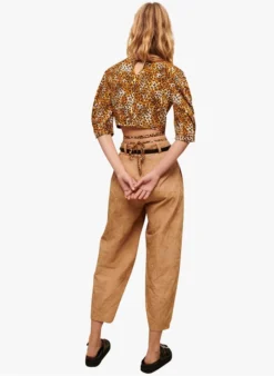 Maje LIPARD - Korte Top Met Dierenhuidprint | Bruin -Kleding Winkel 4066552