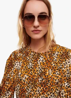 Maje LIPARD - Korte Top Met Dierenhuidprint | Bruin -Kleding Winkel 4066554