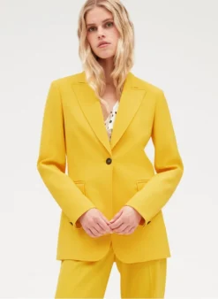 CLAUDIE PIERLOT VICTORY - Jasje Met Reverskraag | Geel -Kleding Winkel 4067282