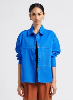 Bellerose LINK - Wijde Overhemd Van Stretchkatoen | Blauw