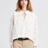 GERARD DAREL CECYLIA - Katoenen Blouse Met V-hals En Borduursel | Wit