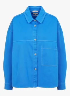 Bellerose LINK - Wijde Overhemd Van Stretchkatoen | Blauw -Kleding Winkel 4073217