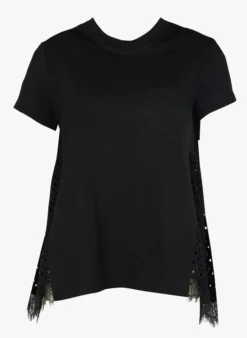 TWINSET Ruimvallende, Katoenen Top Met Ronde Hals | Zwart -Kleding Winkel 4073924