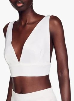 Sandro LOLITE - Croptop Met V-hals | Wit