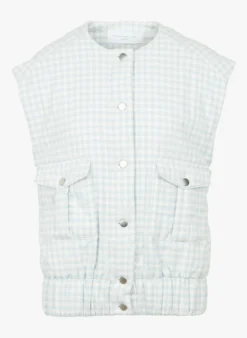 JOSEPHINE - Mouwloos Jasje Katoenblend | Blauw -Kleding Winkel 4079071