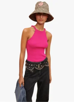 Maje MYCHAIN - Top Van Viscosemix Met Schouderbandjes En Schakels | Roze 8 Maje MYCHAIN - Top Van Viscosemix Met Schouderbandjes En Schakels | Roze -Kleding Winkel 4086440