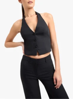 KOOKAI Nauwsluitende Top Met V-hals | Zwart