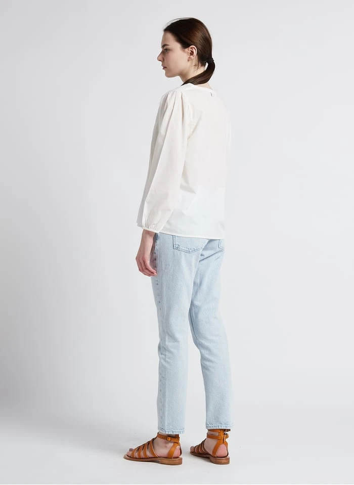 ONE STEP Katoenen Blouse Met V-hals En Geborduurde Details | Wit 6 ONE STEP Katoenen Blouse Met V-hals En Geborduurde Details | Wit - Afbeelding 6