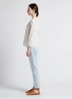 ONE STEP Katoenen Blouse Met V-hals En Geborduurde Details | Wit 9 ONE STEP Katoenen Blouse Met V-hals En Geborduurde Details | Wit -Kleding Winkel 4089710