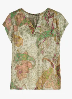 Ikks Soepelvallende Top Met Print | Groen -Kleding Winkel 4089962
