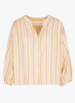 SEE U SOON Wijde Blouse Met Strepen | Beige 5 SEE U SOON Wijde Blouse Met Strepen | Beige -Kleding Winkel 4089992