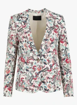 Ikks Jasje Met Reverskraag En Bloemenprint | Wit 8 Ikks Jasje Met Reverskraag En Bloemenprint | Wit -Kleding Winkel 4090101