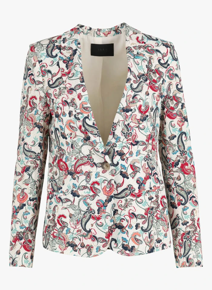 Ikks Jasje Met Reverskraag En Bloemenprint | Wit 3 Ikks Jasje Met Reverskraag En Bloemenprint | Wit - Afbeelding 3