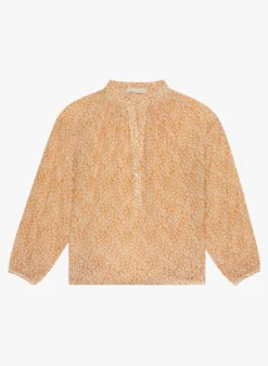 Vanessa Bruno NIPOA - Blouse Met Tuniekhals En Print Katoenblend | Bruin -Kleding Winkel 4090356