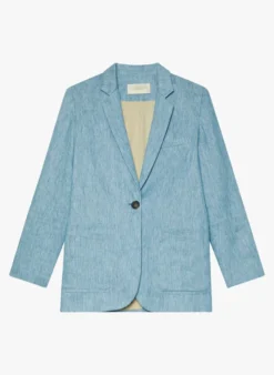Vanessa Bruno LAMISS - Katoenen Blazer Met Reverskraag | Blauw 8 Vanessa Bruno LAMISS - Katoenen Blazer Met Reverskraag | Blauw -Kleding Winkel 4090366