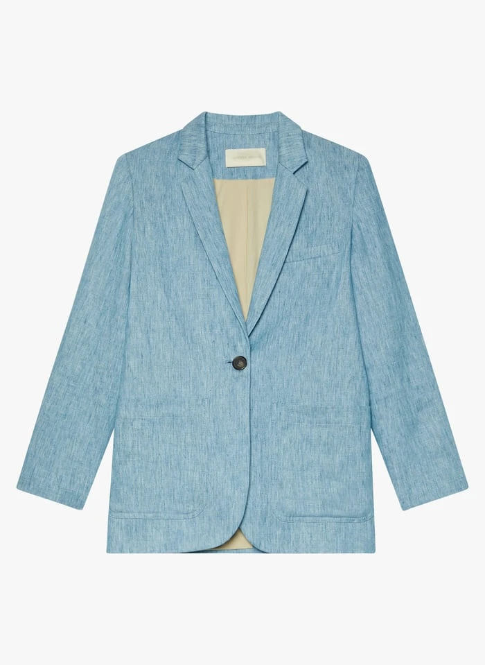 Vanessa Bruno LAMISS - Katoenen Blazer Met Reverskraag | Blauw 3 Vanessa Bruno LAMISS - Katoenen Blazer Met Reverskraag | Blauw - Afbeelding 3