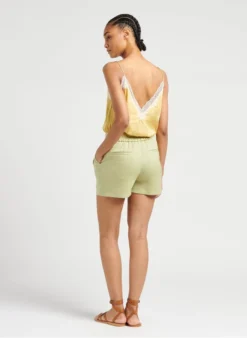 SEE U SOON Satijnachtig Hemdje Met Kant | Geel -Kleding Winkel 4098467