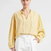 The New Society OLIVIA - Ruimvallende Blouse Van Biokatoen | Geel
