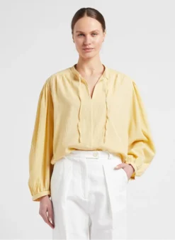 The New Society OLIVIA - Ruimvallende Blouse Van Biokatoen | Geel