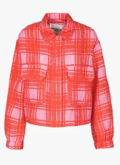 ESSENTIEL ANTWERP DUBIOUS - Dun, Cropped Jasje Met Klassieke Kraag | Rood -Kleding Winkel 4100571