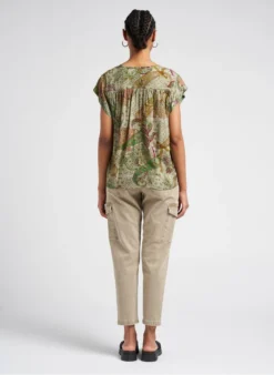 Ikks Soepelvallende Top Met Print | Groen -Kleding Winkel 4102676