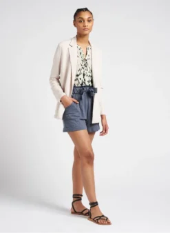 Blouse Met Print Linnen/viscoseblend Met Stretch | Wit -Kleding Winkel 4102912