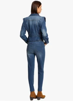 MORGAN VETY - Spijkerjasje Met Epauletten Van Katoenmix | Blauw -Kleding Winkel 4105425