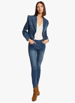 MORGAN VETY - Spijkerjasje Met Epauletten Van Katoenmix | Blauw -Kleding Winkel 4105426