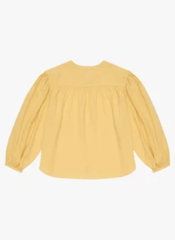 The New Society OLIVIA - Ruimvallende Blouse Van Biokatoen | Geel -Kleding Winkel 4105630