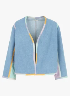 Sessun KERALA - Kort, Katoenen Jasje | Blauw -Kleding Winkel 4108441