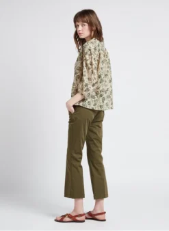 GERARD DAREL CAPUCINE - Katoenen Blouse Met Tuniekhals En Print | Groen -Kleding Winkel 4110625