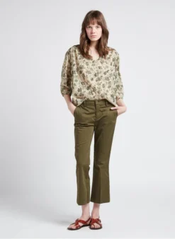 GERARD DAREL CAPUCINE - Katoenen Blouse Met Tuniekhals En Print | Groen -Kleding Winkel 4110626