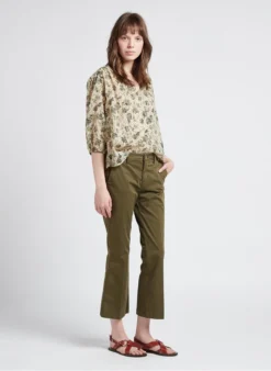 GERARD DAREL CAPUCINE - Katoenen Blouse Met Tuniekhals En Print | Groen -Kleding Winkel 4110629