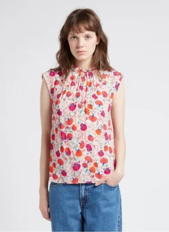 SEE U SOON Blouse Van Viscose Met Victoriaanse Kraag En Print | Rood