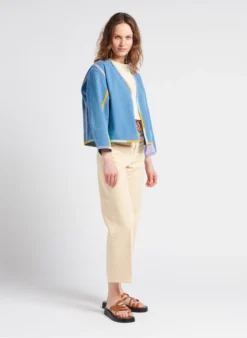 Sessun KERALA - Kort, Katoenen Jasje | Blauw -Kleding Winkel 4112519