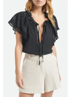 Vanessa Bruno AVA - Blouse Van Kant En Katoen | Zwart -Kleding Winkel 4113318