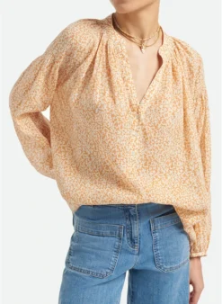 Vanessa Bruno NIPOA - Blouse Met Tuniekhals En Print Katoenblend | Bruin