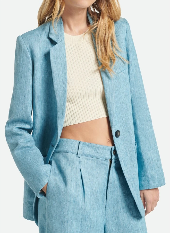 Vanessa Bruno LAMISS - Katoenen Blazer Met Reverskraag | Blauw 4 Vanessa Bruno LAMISS - Katoenen Blazer Met Reverskraag | Blauw - Afbeelding 4