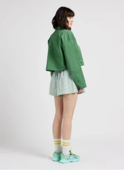 Lacoste Jasje Met Klassieke Kraag En Geborduurd Logo Katoenblend | Groen -Kleding Winkel 4116172