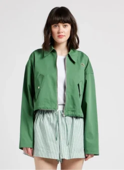 Lacoste Jasje Met Klassieke Kraag En Geborduurd Logo Katoenblend | Groen