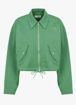 Lacoste Jasje Met Klassieke Kraag En Geborduurd Logo Katoenblend | Groen -Kleding Winkel 4116706