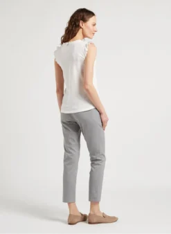 ONE STEP Linnen Top Met V-hals | Wit -Kleding Winkel 4120636