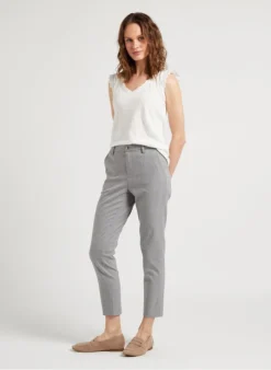 ONE STEP Linnen Top Met V-hals | Wit -Kleding Winkel 4120637