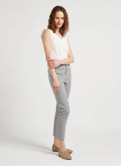 ONE STEP Linnen Top Met V-hals | Wit -Kleding Winkel 4120641