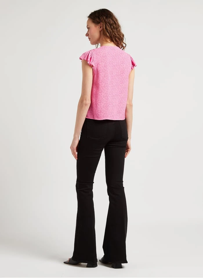 Whistles Top Van Viscose Met V-hals En Print | Roze 6 Whistles Top Van Viscose Met V-hals En Print | Roze - Afbeelding 6