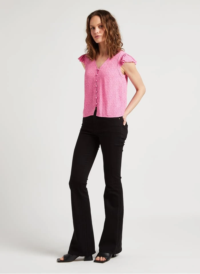 Whistles Top Van Viscose Met V-hals En Print | Roze 5 Whistles Top Van Viscose Met V-hals En Print | Roze - Afbeelding 5