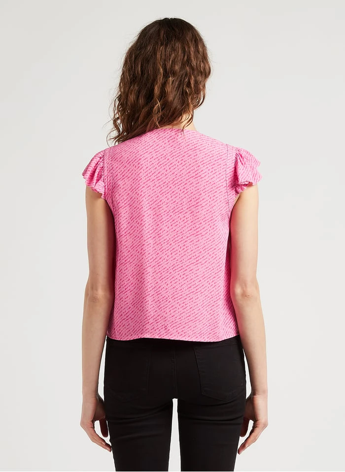 Whistles Top Van Viscose Met V-hals En Print | Roze 2 Whistles Top Van Viscose Met V-hals En Print | Roze - Afbeelding 2