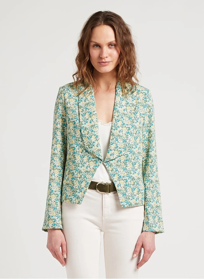 LE TEMPS DES CERISES TASHA - Jasje Met Sjaalkraag En Bloemmotief | Veelkleurig 1 LE TEMPS DES CERISES TASHA - Jasje Met Sjaalkraag En Bloemmotief | Veelkleurig