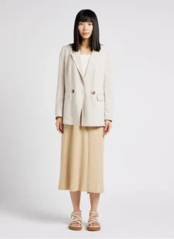 LE TEMPS DES CERISES BEK - Recht Jasje Met Reverskraag | Beige -Kleding Winkel 4121205