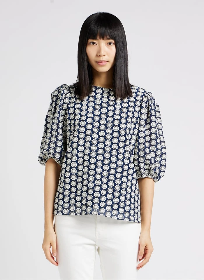 MAISON 123 TREMA - Blouse Met Engels Kant Katoenblend | Jeans Verschoten 1 MAISON 123 TREMA - Blouse Met Engels Kant Katoenblend | Jeans Verschoten